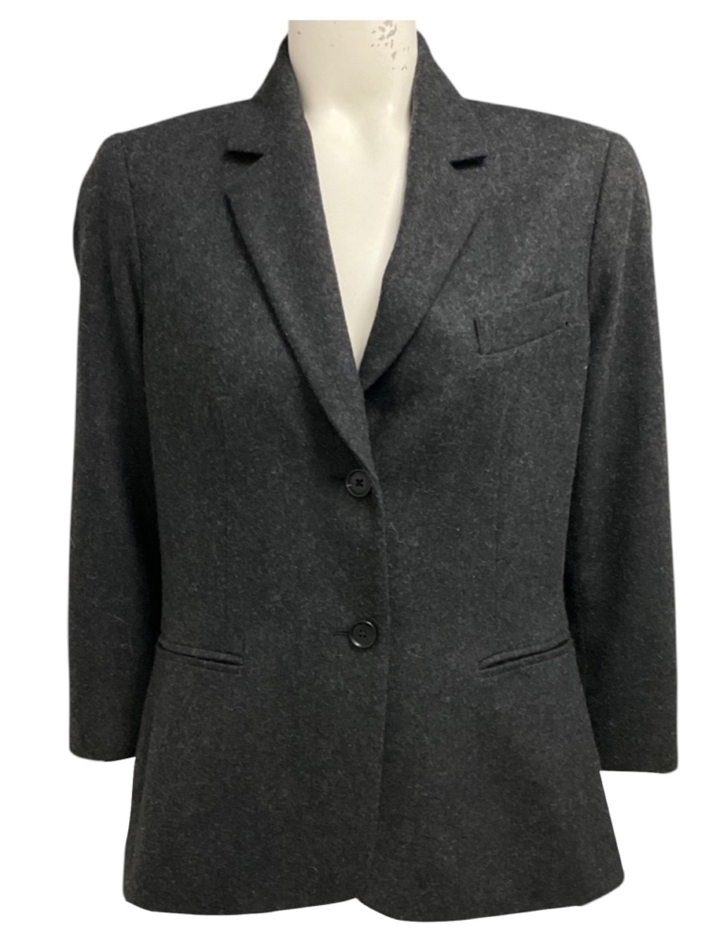 The Row Charcoal Grey Two Button Wool Jacket